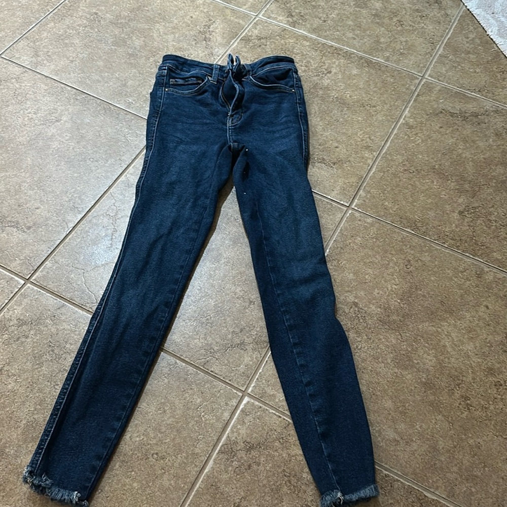 Free People straight leg high rise denim